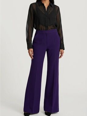 Express Editor High-Rise Flare Trouser - Deep Royal Purple